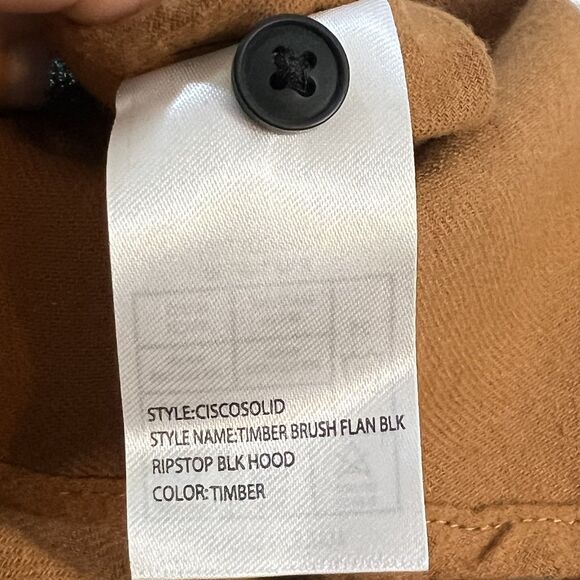 Nomad Shirt Mens Medium Timber Brown Black Hooded Flannel Ripstop Pockets New - Picture 6 of 10